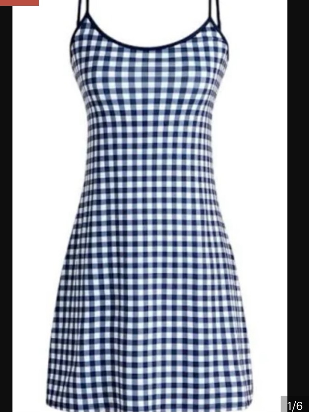 J. Crew Navy Gingham Active Dress Small Performance Blue
